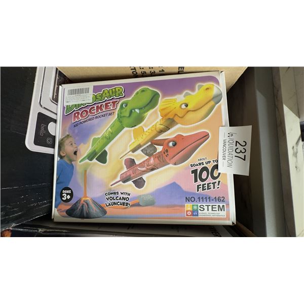 Dinosaur Rocket Kid Powered Rocket Set — 3 Dino Rockets + Volcano Launcher