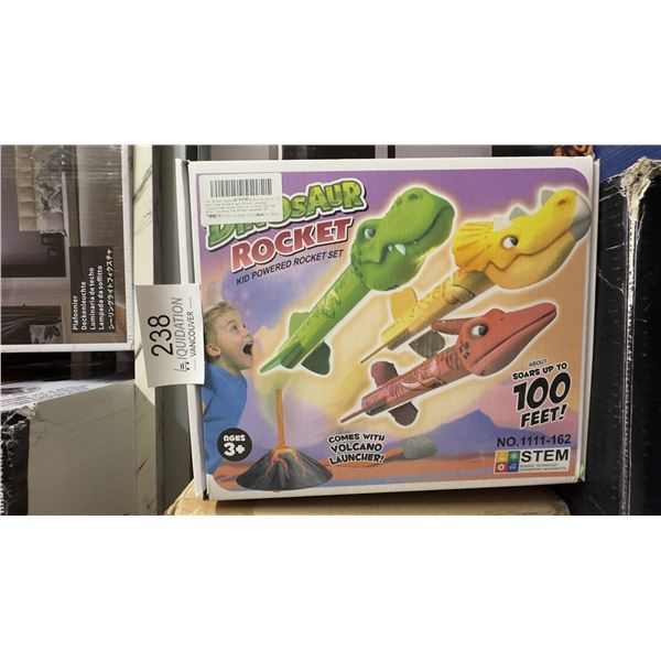 Dinosaur Rocket Kid Powered Rocket Set — 3 Dino Rockets + Volcano Launcher