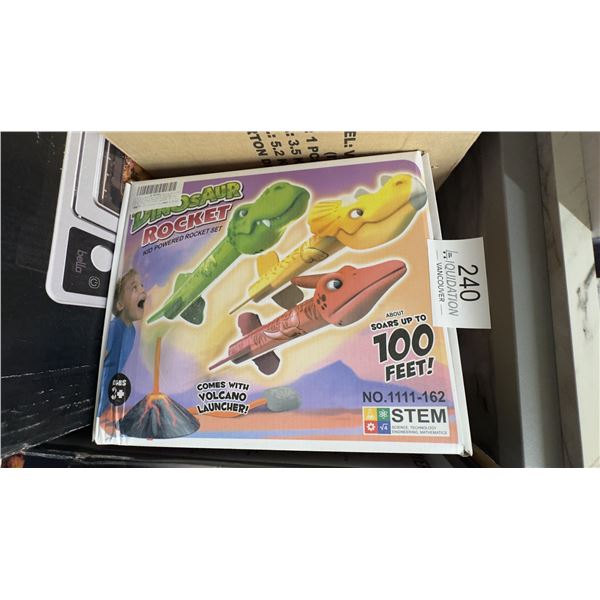 Dinosaur Rocket Kid Powered Rocket Set — 3 Dino Rockets + Volcano Launcher