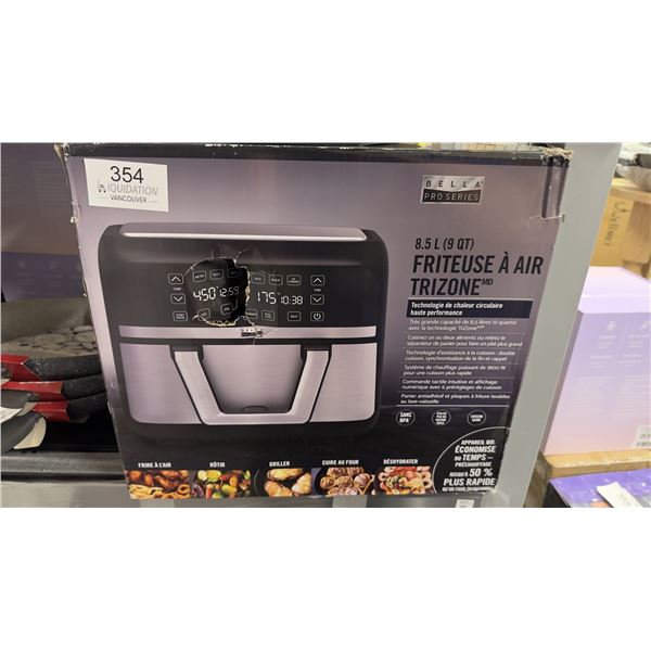 Bella Pro Series 9QT TriZone™ Air Fryer - Tested-New