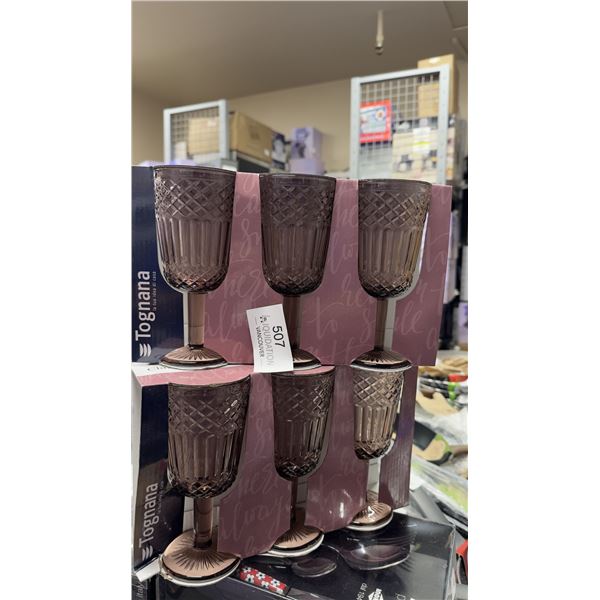 Brand New set of 6 pcs Rose Goblet 6pc 270cc- Made in Italy