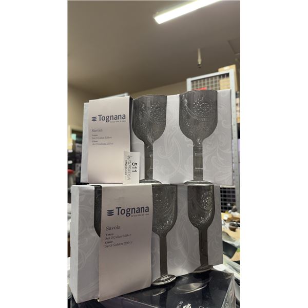 Brand New set of 6 pcs White Goblet 6pc 320cc- Made in Italy