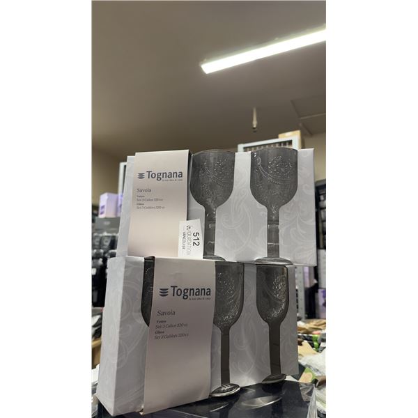 Brand New set of 6 pcs White Goblet 6pc 320cc- Made in Italy