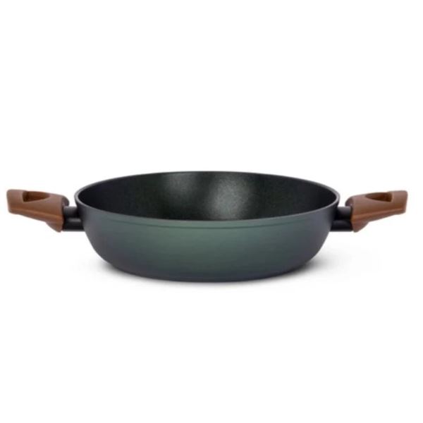 Brand New Eco Neutra Italian Saute Pan 24cm 2 Handle with Lid - Made in Italy