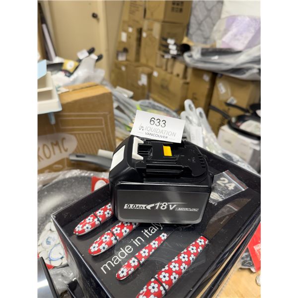 In Box 18V lithium battery 9AH