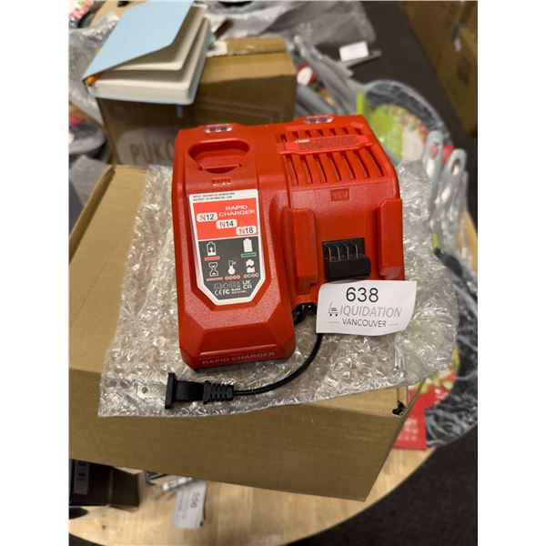 Milwaukee-Compatible Rapid Battery Charger — 12V / 14V / 18V Li-Ion | 3.0A Fast Charge | Ne