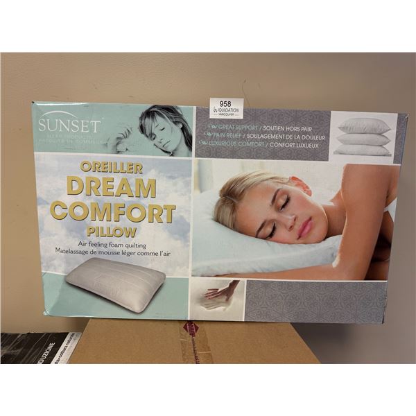 Sunset Dream Comfort Pillow — Air Feeling Foam Quilting | Pain Relief | New in Box