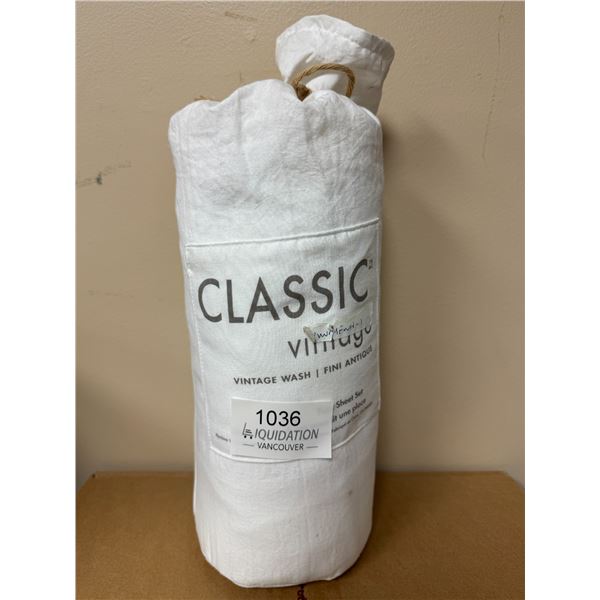 Brand New Classic Vintage Wash Twin Sheet Set