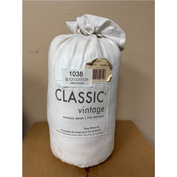 Brand New Classic Vintage Wash KING Sheet Set