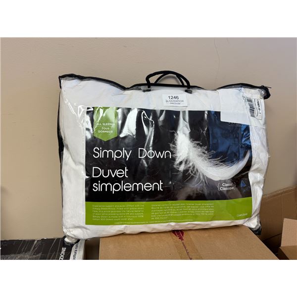 Brand New - Simply Down Pillow / All Sleeper