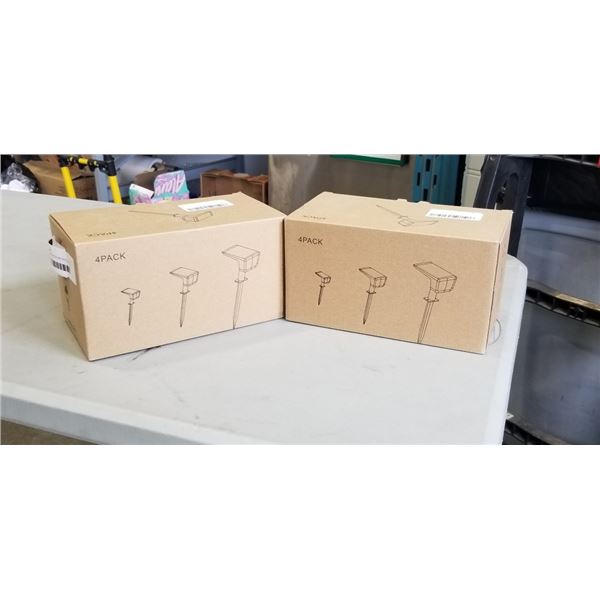 2 NEW 4 PACKS OF SOLAR PATH LIGHTS