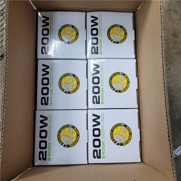 6 NEW SUNBLASTER HORTICULTURAL 200 W CFL 6400K GROW BULBS RETAIL $400