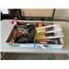 Image 1 : 2 TRAYS OF TOOLS - DRILLS, NEW CRIMPING TOOLS, ETC