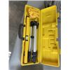Image 4 : LEVEL AND TRIPOD IN CASE, ADJUSTABLE SCREWDRIVER IN CASE, AIR STAPLE GUN, AND MINI TOOL BOX