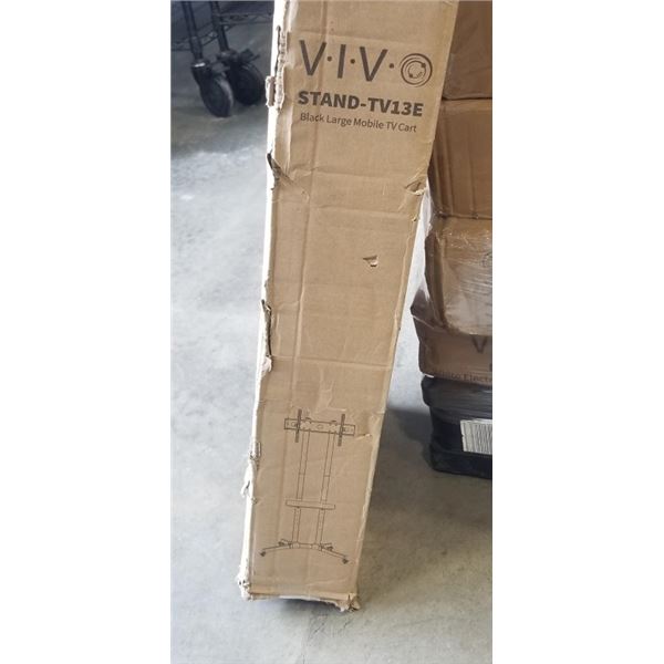 VIVO BLACK LARGE MOBLIE TV CART