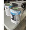 Image 4 : STAINLESS DOUBLE SQAURE BOWL SINK, UNDER OR DROP IN, AND 3 JUGS OF PAINT