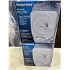 Image 1 : 2 NEW IMPRESS 9 INCH WHITE BOX FANS