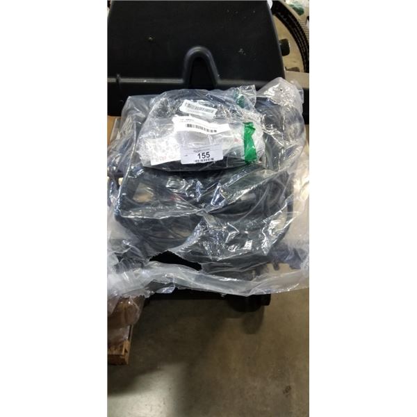 2 BLACK EXTENSIONS CORDS, APPROX 100FT AND 6FT