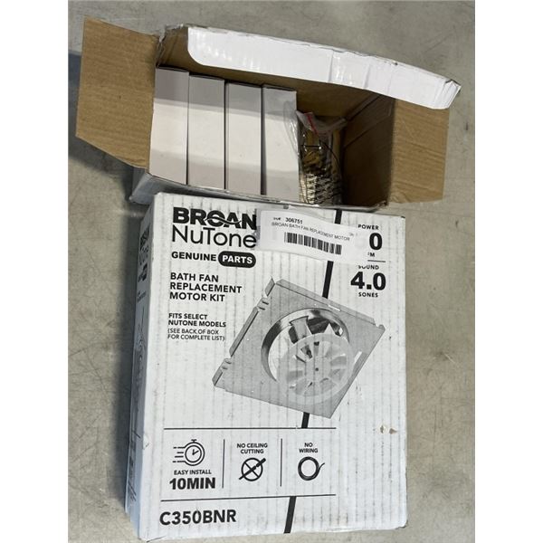 BROAN BATH FAN REPLACEMENT MOTOR KIT, AND 5 NEW PADLOCKS