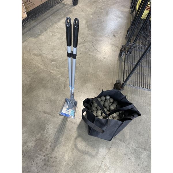 METAL POOPER SCOOPER AND BAG OF SLIPPER BALLS