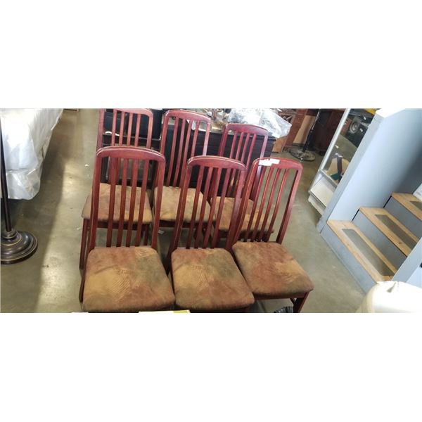 6 FABRIC SEAT RESTURANT STYLE DINING CHAIRS