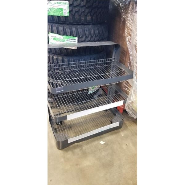 3 TIER COMMERCIAL METAL ROLLING RACK