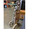 Image 3 : VINTAGE GOLF CART BAG AND ASSORTED GOLF CLUBS