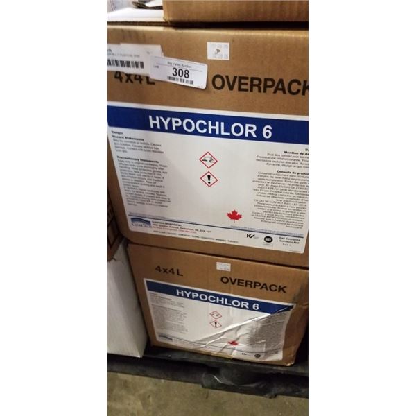 2 CASES HYPOCHLOR 6 (16 LITRES PER CASE)