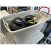 Image 2 : 8 ASSORTED SNOW ANDF SUMMER HELMETS IN TOTE WITH LID
