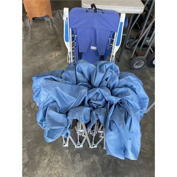 COLLASPIBLE DOUBLE SIZE CAMP COT AND BEACH CHAIR