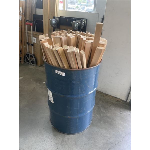 BARREL OF HEMLOCK WOOD - VARIOUS LENGTHS, MOST ABOUT 40"