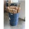 Image 1 : BARREL OF HEMLOCK WOOD - VARIOUS LENGTHS, MOST ABOUT 40"