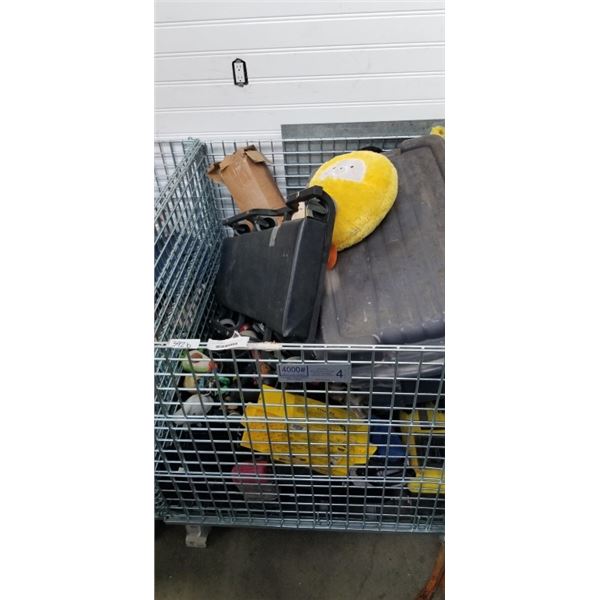 PALLET OF ASSORTED GOODS, CONTENTS OF REPOSESSSED VEHICLES, BIN NOT INCLUDED