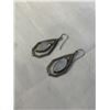 Image 2 : PAIR OF STERLING SILVER W/ MOONSTONES DANGLE EARRINGS