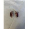 Image 2 : PINK GOLD PLATED W/ RED STONES PAIR OF EARRINGS
