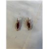 Image 3 : PINK GOLD PLATED W/ RED STONES PAIR OF EARRINGS