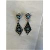 Image 1 : PAIR OF VINTAGE SILVER W/ TURQUOISE STONES CLIP ON EARRINGS