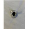 Image 2 : STERLING SILVER W/ GENUINE STONE RING, HEAVY AND SOLID, MARKED BLJ 925 SIZE 7