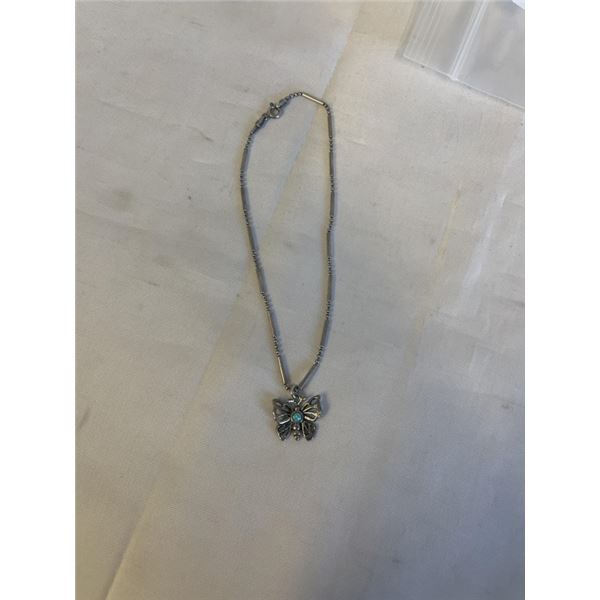 STERLING SILVER BRACELET W/ REAL OPAL STONE BUTTERFLY PENDANT/ CHARM EACH MARKED 925
