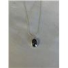 Image 2 : STERLING SILVER SNAKE CHAIN W/ SMOKEY TOPAZ STONE PENDANT NECKLACE BOTH MARKED 925