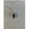Image 3 : STERLING SILVER SNAKE CHAIN W/ SMOKEY TOPAZ STONE PENDANT NECKLACE BOTH MARKED 925