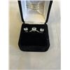Image 2 : PAIR OF STERLING SILVER W/ CZ STONES EARRINGS AND SILVER RING SIZE 6