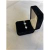 Image 3 : PAIR OF STERLING SILVER W/ CZ STONES EARRINGS AND SILVER RING SIZE 6