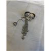 Image 1 : VINTAGE RHINESTONES BANGLE W/ TASSEL CONNECTED TO RING