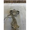 Image 2 : VINTAGE RHINESTONES BANGLE W/ TASSEL CONNECTED TO RING