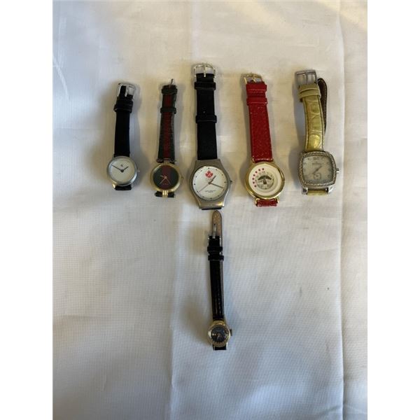 4 LADIES QUARTZ WATCHES AND 1 MECHANICAL MORTIMA LADIES WATCH, BATTERIES REQUIRED