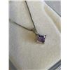 Image 2 : STERLING SILVER CHAIN W/ AMETHYST PENDANT NECKLACE