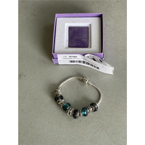 PANDORA STYLE CHARM BRACELET MARKED 925