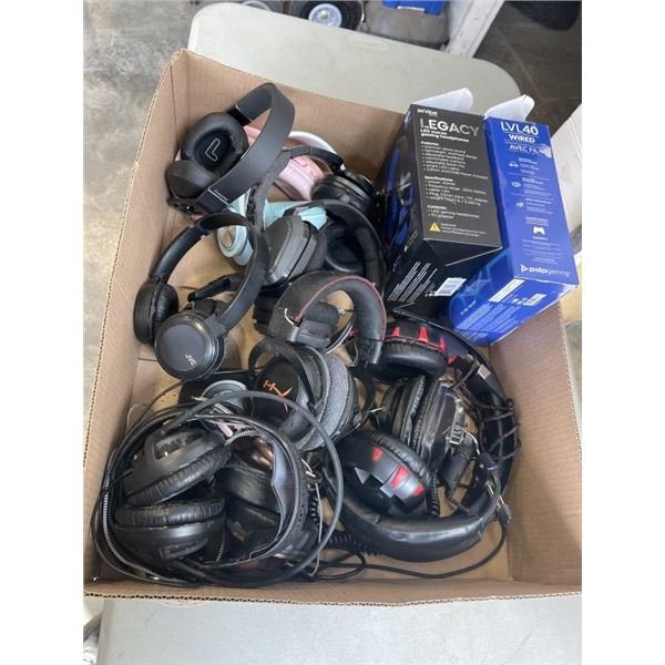 BOX OF ASSROTED GAMING HEADPHONES