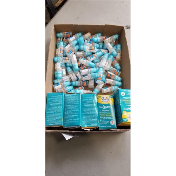 LARGE LOT OF HYDRASENSE EYEDROPS AND 5 SWISS NATURAL VEGEPURE CHOLESSTEROL
